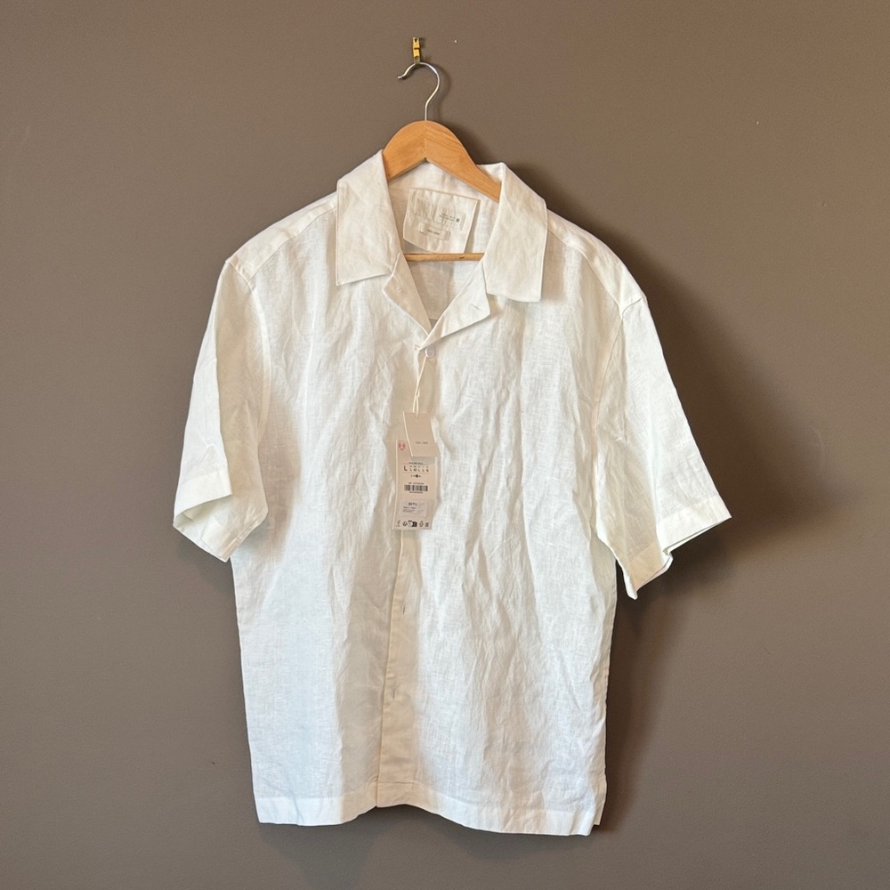 Classic White Linen Men's Shirt